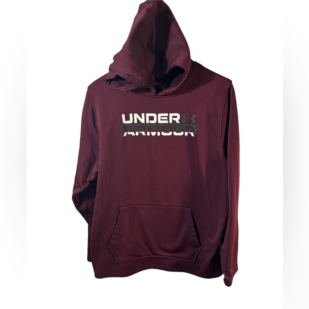Under Armour burgundy hoodie sweatshirt size large sporty pocket